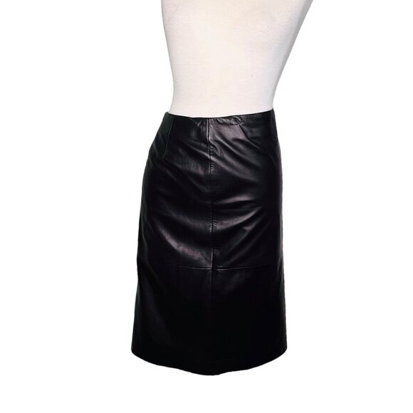 Dana Buchman Dresses & Skirts - Dana Buchman For Neiman Marcus 100% Leather A-Line Skirt Black Womens Size 8